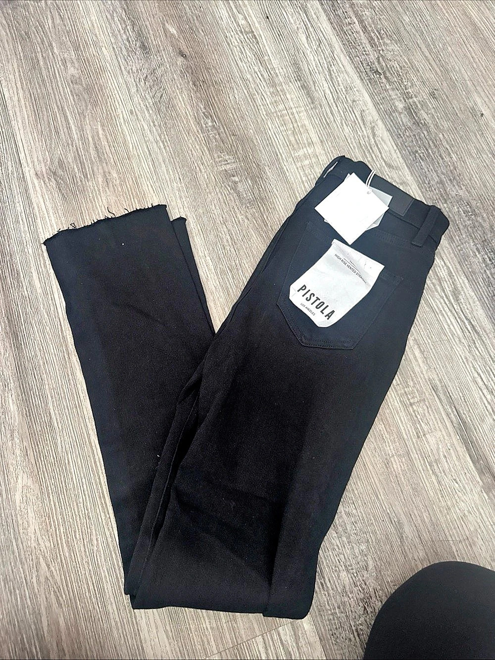 Pistola Teagan High Rise Vented Straight Black Jeans Waist 27